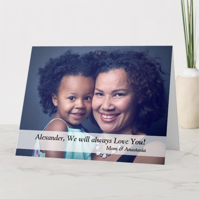 Carte Joyeux Anniversaire Photo Famille Maman Grande Per (Devant)