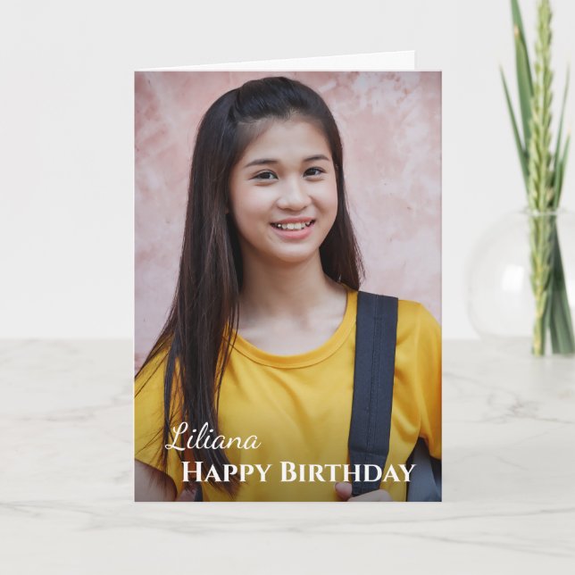 Carte Joyeux Anniversaire Photo Moderne Simple Personnal (Devant)