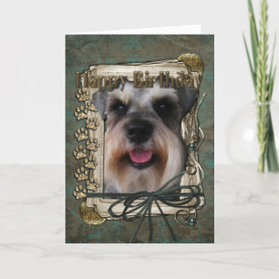 Carte Joyeux Anniversaire - Pierres - Schnauzer
