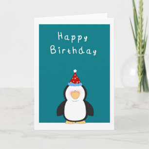 Carte Joyeux Anniversaire Pingouin mignon