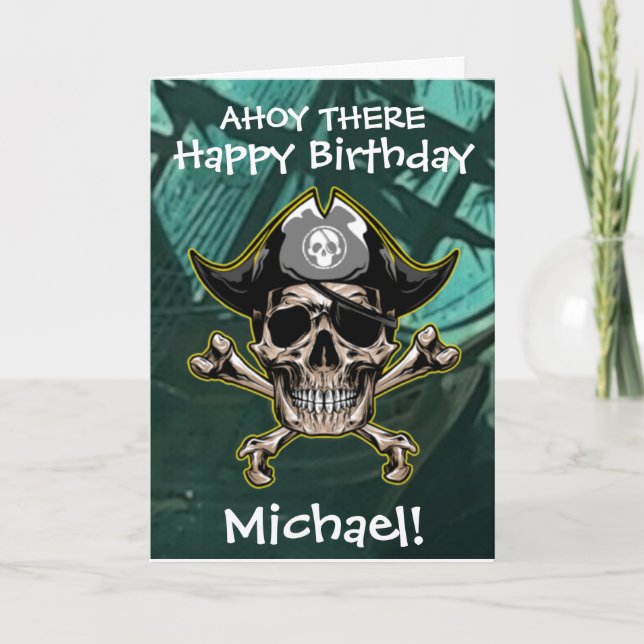 Carte Joyeux Anniversaire Pirate pour Enfant (Devant)