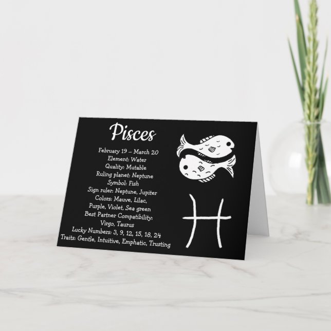 Carte Joyeux Anniversaire Pisces Astrological Sign (Devant)