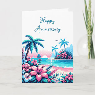 Carte Joyeux anniversaire   Pixel Art Ocean