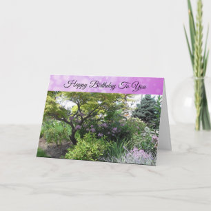Carte Joyeux Anniversaire Plutôt Violet Champ de Fleurs