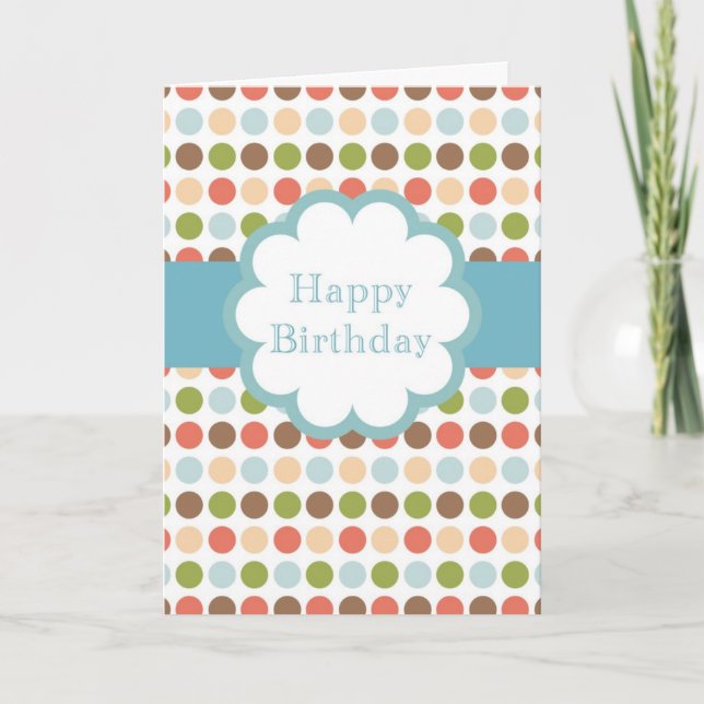 Carte Joyeux anniversaire (points de poka) (Devant)