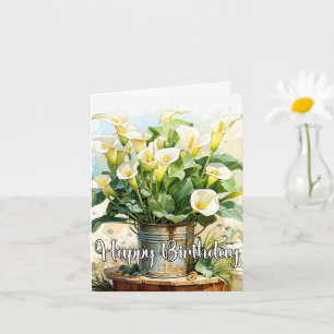 Carte Joyeux Anniversaire Poted Blooming Calla Lys