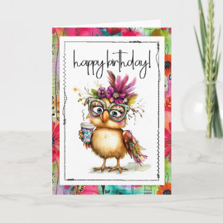 Carte Joyeux Anniversaire Poulet Amateur de Café