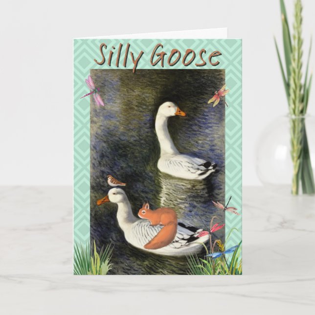 Carte Joyeux Anniversaire Poulet Fou Style Monet (Devant)