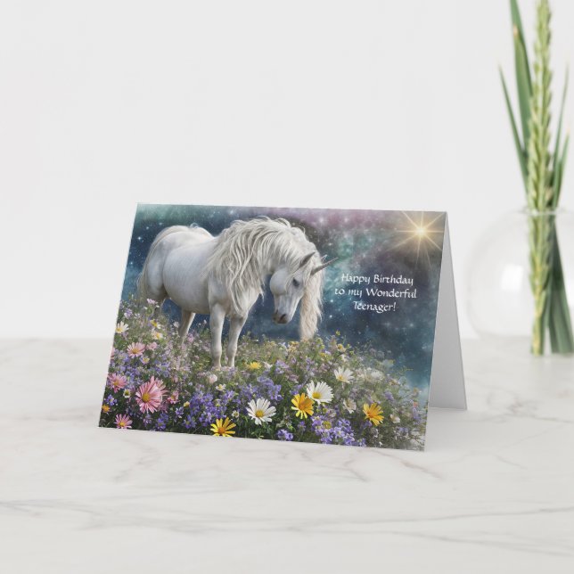 Carte Joyeux anniversaire pour adolescents avec jolie li (Devant)