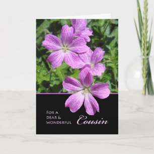 Carte Joyeux anniversaire pour Cousin, Cranebill Geraniu