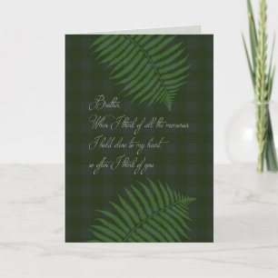 Carte Joyeux anniversaire pour Frère Sentimental Ferns