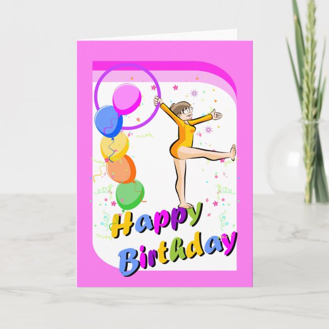 Carte Joyeux anniversaire pour la courageuse équipe gymn (Devant)
