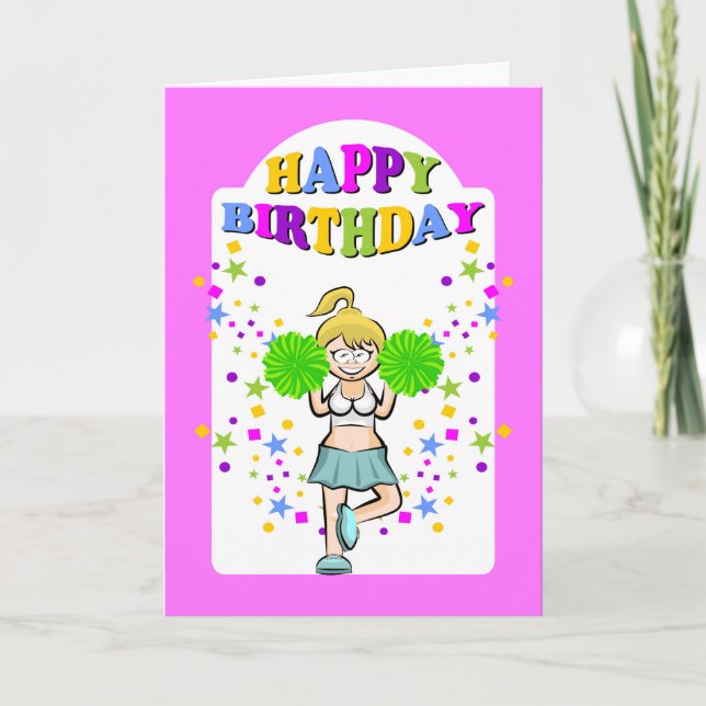 Carte Joyeux anniversaire pour le meilleur pom-pom girl (Devant)