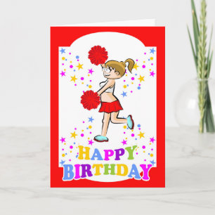Carte Joyeux anniversaire pour le pom-pom girl le plus