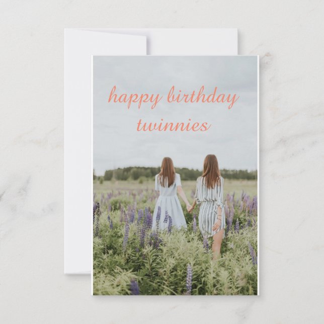Carte joyeux anniversaire pour les jumeaux (Devant)