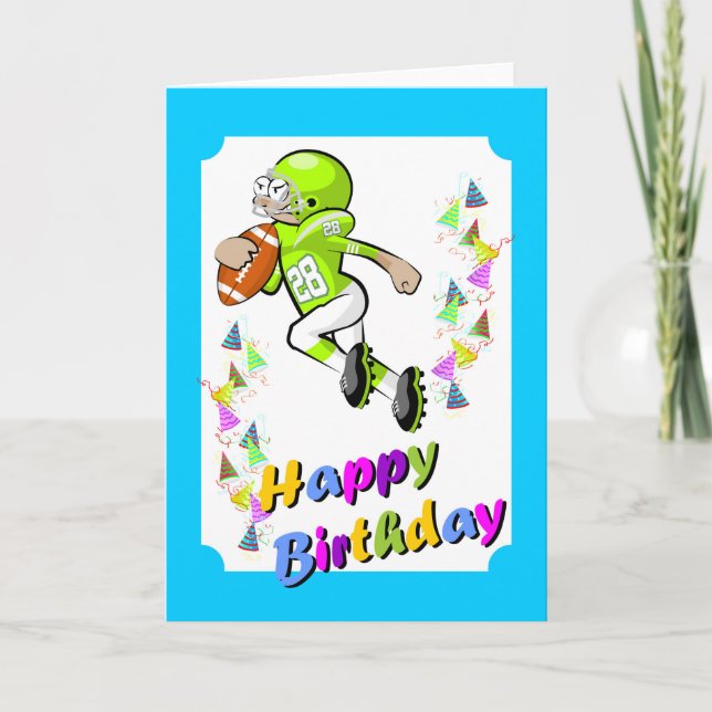 Carte Joyeux anniversaire pour un courageux joueur de fo (Devant)