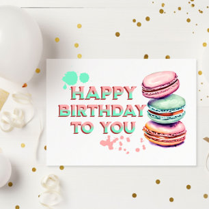 Carte Joyeux Anniversaire Pour Vous   Macaron