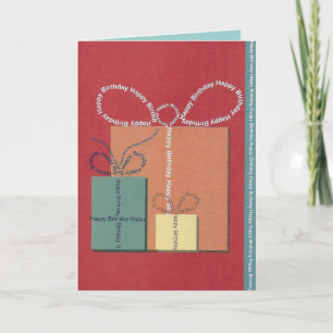 Carte Joyeux anniversaire présent cadeau Bow