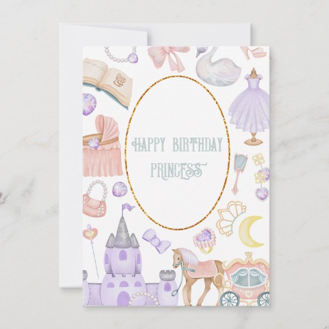 Carte Joyeux anniversaire Princesse Baby Girl (Devant)
