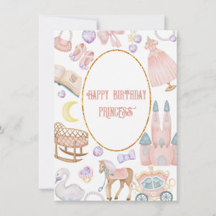 Carte Joyeux anniversaire Princesse Baby Girl