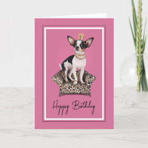 Carte Joyeux Anniversaire   Princesse Chihuahua