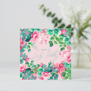 Carte Joyeux Anniversaire Printemps Été Jardin Floral Bl