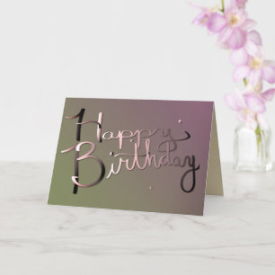 Carte "Joyeux Anniversaire" Prum Moss écrit à la main