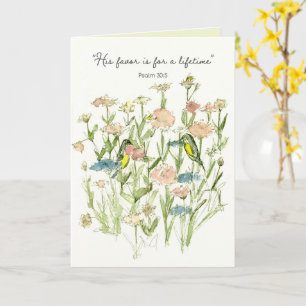 Carte Joyeux Anniversaire Psaume 30 Écriture Oiseaux Fle