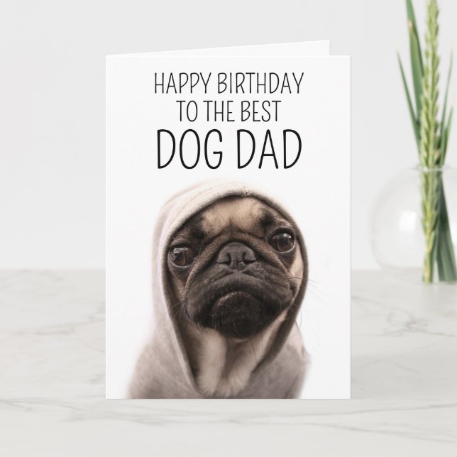 Carte Joyeux Anniversaire | Pug Dans Un Sweat À Capuche (Devant)