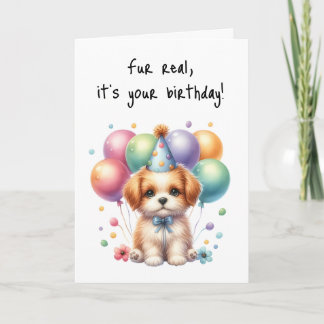 Carte Joyeux Anniversaire Puppy Woof Célébrer la fourrur