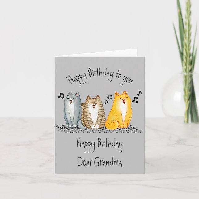 Carte Joyeux Anniversaire Purrfect Grand-mère Jamais mig (Devant)