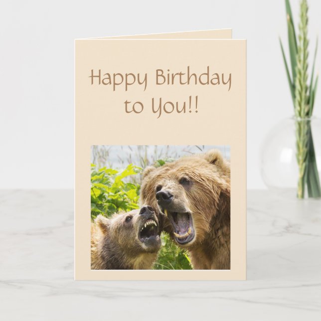 Carte Joyeux Anniversaire Qui Porte Répétition Animaux A (Devant)