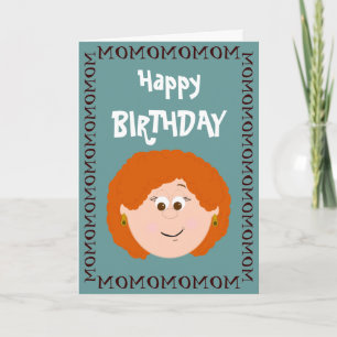 Carte Joyeux anniversaire Red Hair Maman (Fils)