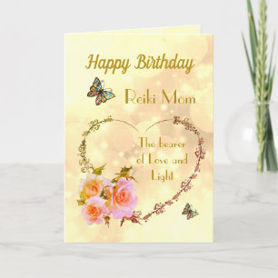 Carte Joyeux anniversaire Reiki Maman design