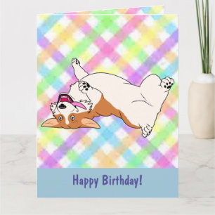 Carte Joyeux Anniversaire Rire Corgi Cartoon