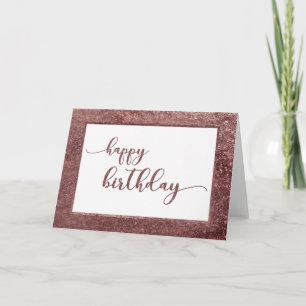 Carte Joyeux Anniversaire Rose Gold Pailleté