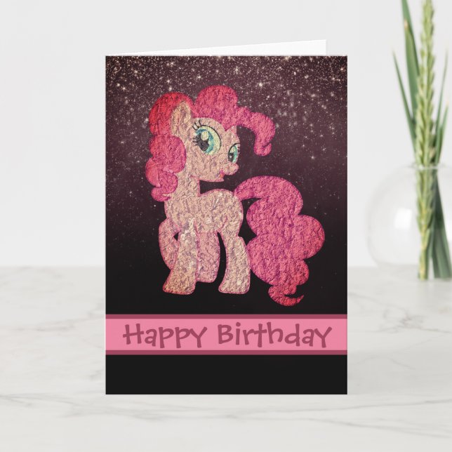 Carte Joyeux Anniversaire rose pâle (Devant)