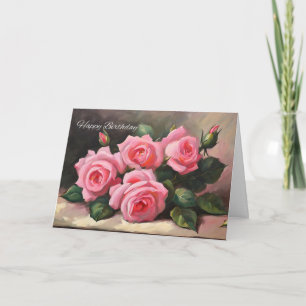 Carte Joyeux Anniversaire Roses roses roses
