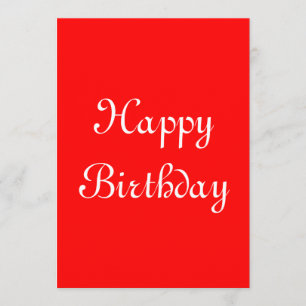 Carte Joyeux anniversaire. Rouge et blanc. Coutume