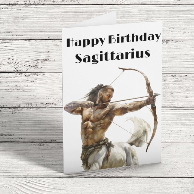 Carte Joyeux anniversaire Sagittarius Zodiac Centaur (Créateur téléchargé)