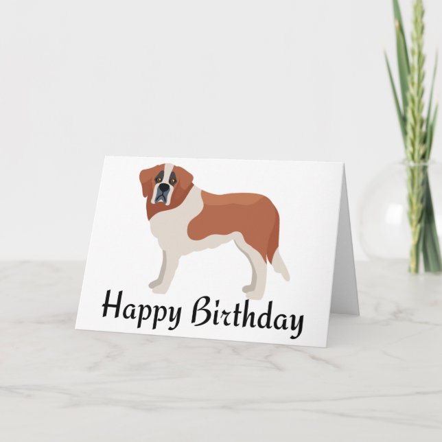 Carte Joyeux Anniversaire Saint Bernard Puppy Dog Saint  (Devant)
