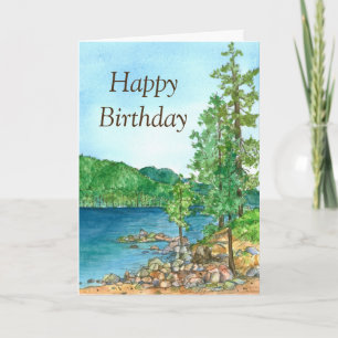 Carte Joyeux anniversaire Sand Harbour Lake Tahoe Peintu