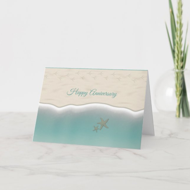 Carte Joyeux Anniversaire Sandy Beach Pigeon Tracks (Devant)