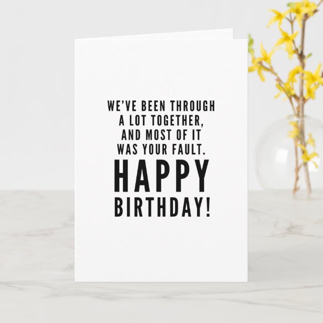 Carte Joyeux anniversaire sarcastique pour meilleur ami (Fleur jaune)