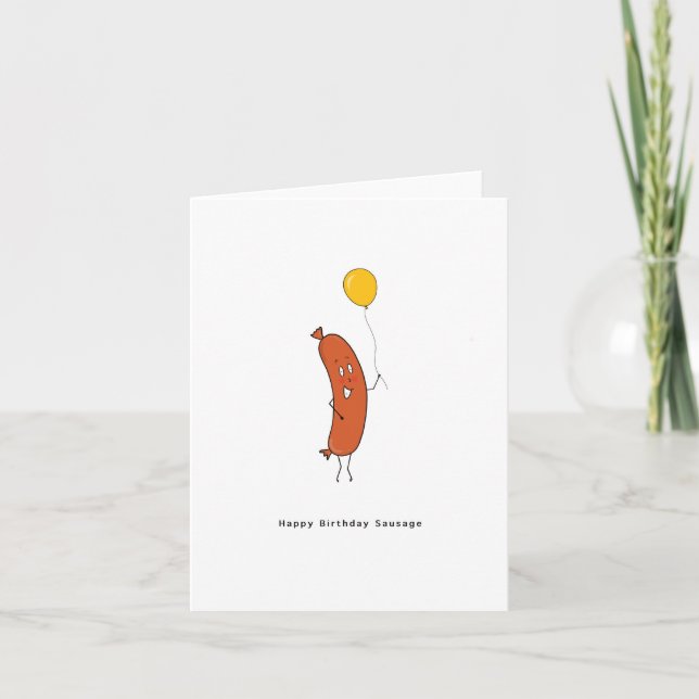 Carte Joyeux Anniversaire Saucisse (Devant)