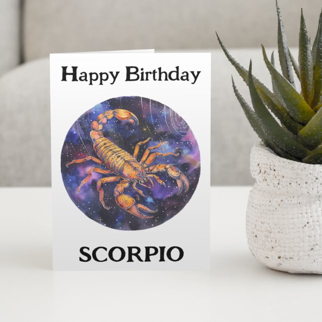 Carte Joyeux anniversaire Scorpio Zodiac (Créateur téléchargé)