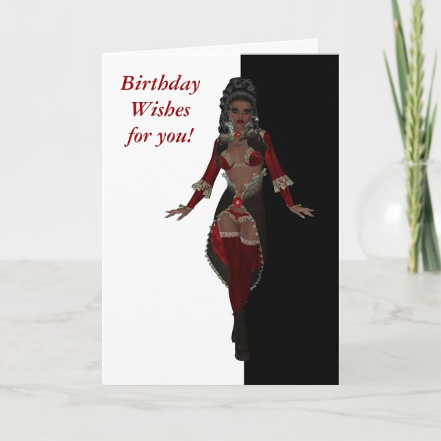 Carte Joyeux anniversaire Sensuel Africaine Américaine f (Devant)