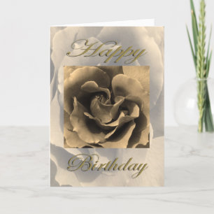 Carte Joyeux anniversaire Sepia Rose