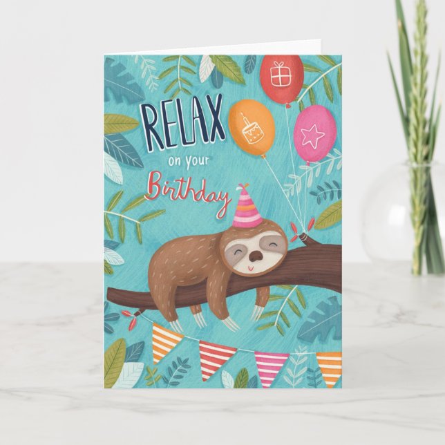 Carte Joyeux anniversaire Sloth (Devant)