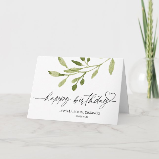 Carte Joyeux Anniversaire Socialement Distant Quarantine (Devant)